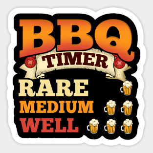 BBQ Timer Barbecue Beer Drinking Grilling Sticker